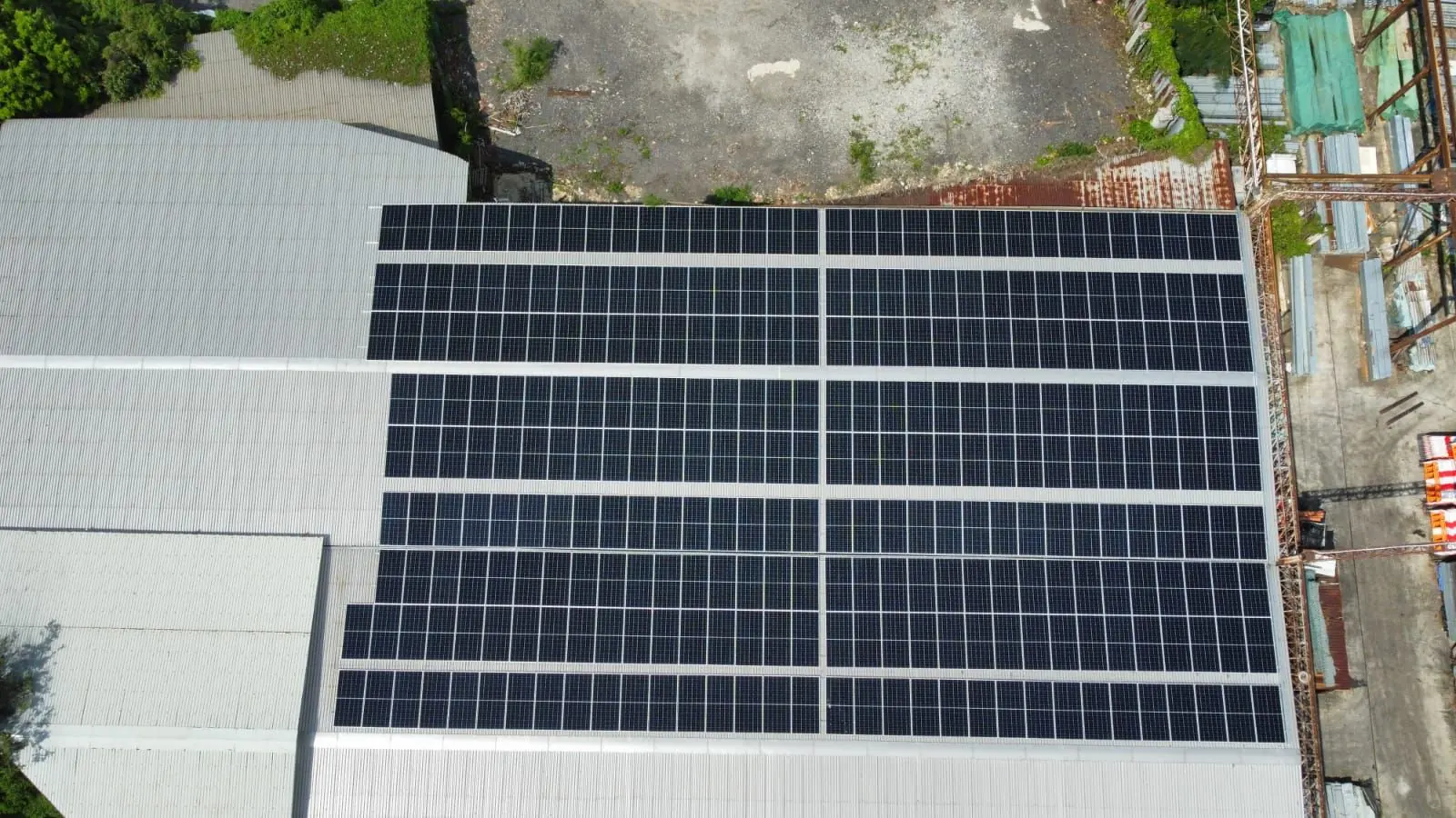 Rooftop solar panel installation